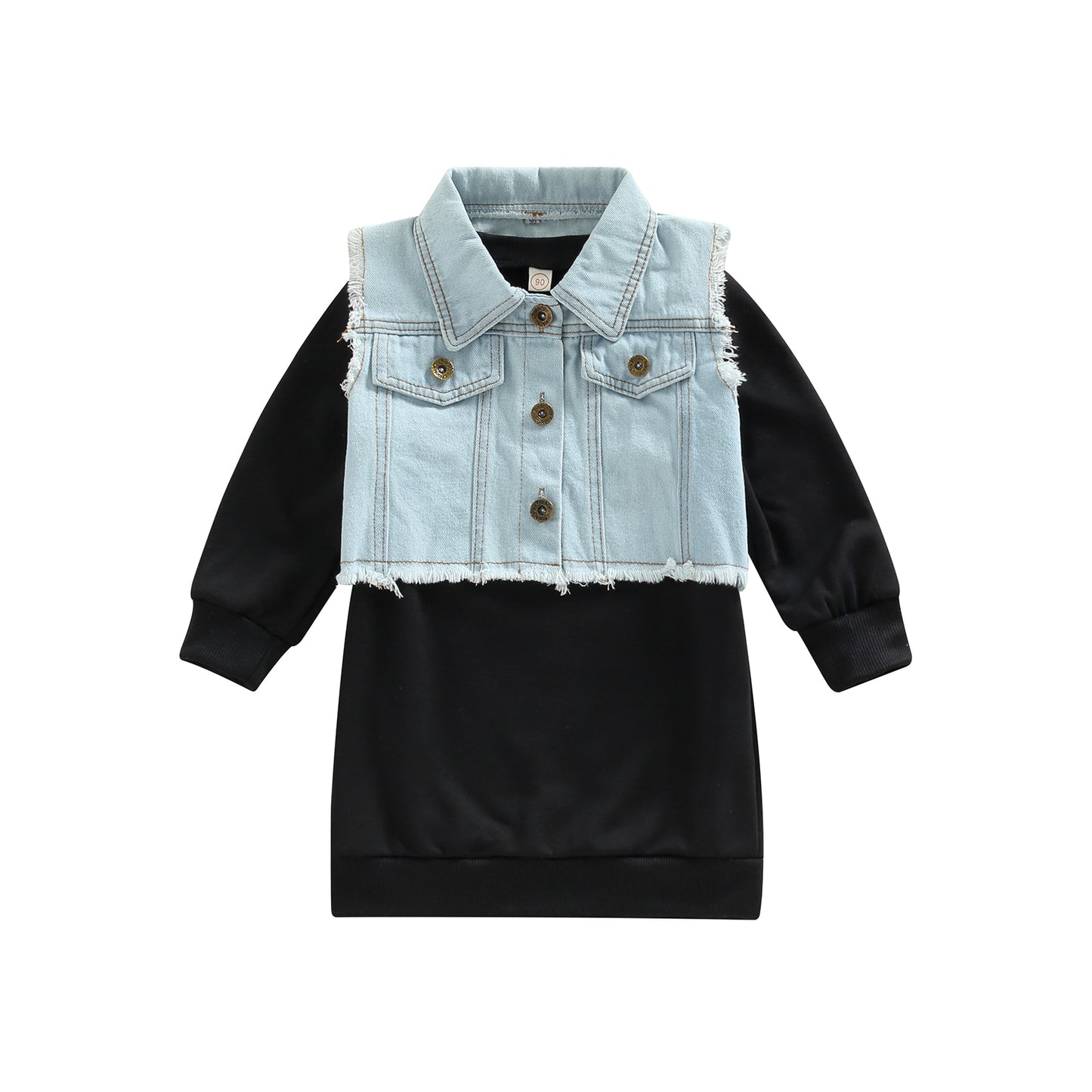 Infant Dress + Waistcoat, Long Sleeve Set